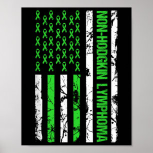Non-Hodgkin-lymfoom Flag Lime Green Ribbon Poster