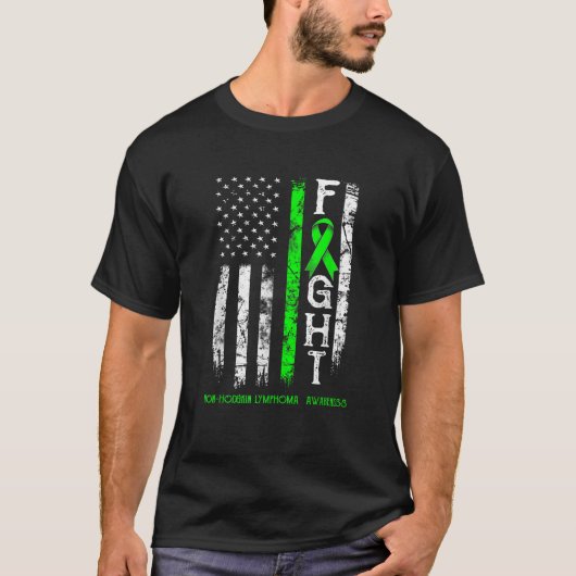 Non-Hodgkin-lymfoom krijger US Flag T-Shirt (Voorkant)