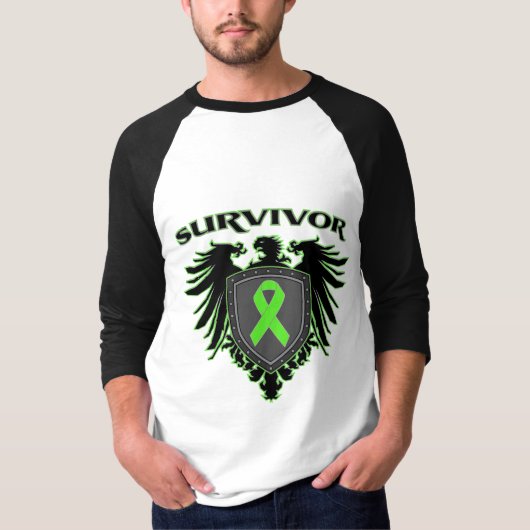 Non-Hodgkin lymfoom Survivor Crest T-shirt (Voorkant)