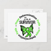 Non-Hodgkin lymfoom Survivor Hope Determination Briefkaart (Voorkant / Achterkant)