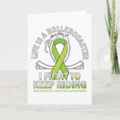 Non hodgkin lymphoma cancer awareness lime ribbon kaart (Voorkant)