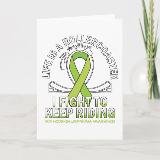 Non hodgkin lymphoma cancer awareness lime ribbon kaart (Voorkant)