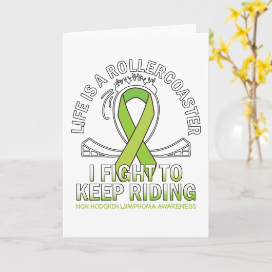 Non hodgkin lymphoma cancer awareness lime ribbon kaart (Gele Bloem)