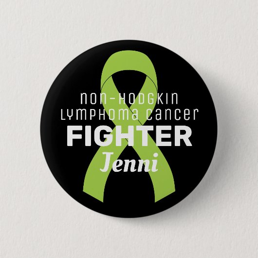 Non-Hodgkin Lymphoma Ribbon Black Button (Voorkant)