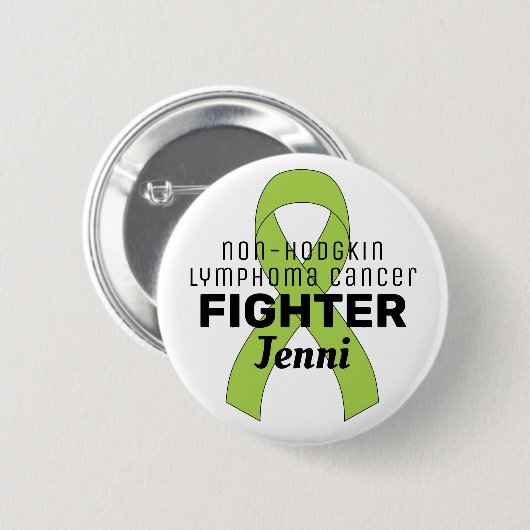 Non-Hodgkin Lymphoma Ribbon White Button (Voorkant /achterkant)