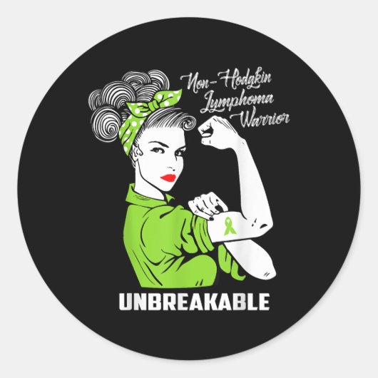 Non-Hodgkin Lymphoma Warrior Onbreekbaar Bewustzij Ronde Sticker (Voorkant)