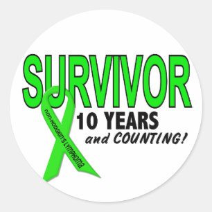 Non-Hodgkins Lymfoom 10 jaar Survivor Ronde Sticker