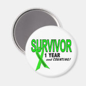 Non-Hodgkins Lymfoom 1 jaar Survivor Magneet (Voorkant / Achterkant)