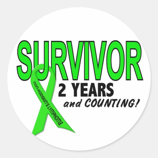 Non-Hodgkins Lymfoom 2 jaar Survivor Ronde Sticker (Voorkant)