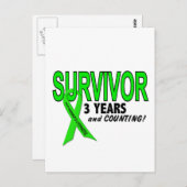 Non-Hodgkins Lymfoom 3 jaar Survivor Briefkaart (Voorkant / Achterkant)