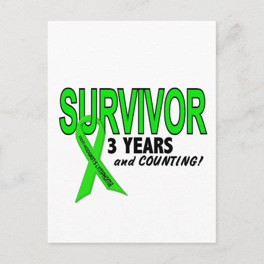 Non-Hodgkins Lymfoom 3 jaar Survivor Briefkaart (Voorkant)