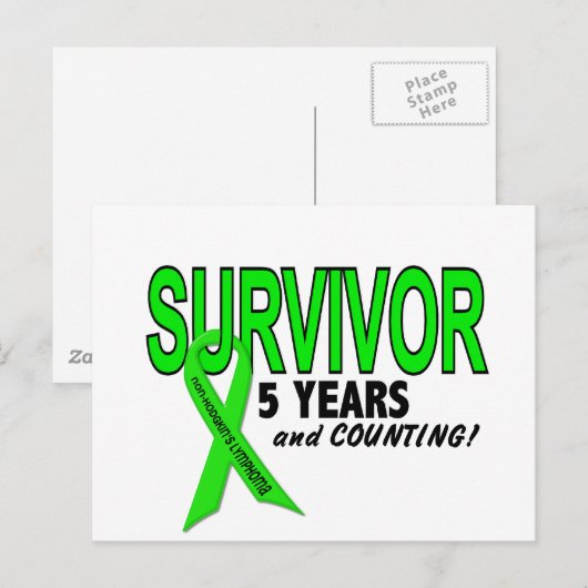 Non-Hodgkins Lymfoom 5 jaar Survivor Briefkaart (Voorkant / Achterkant)