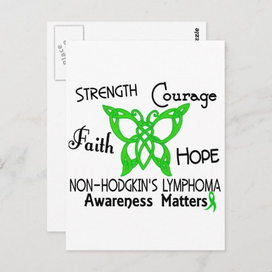 Non-Hodgkins Lymfoom Celtic Butterfly 3 Briefkaart (Voorkant / Achterkant)
