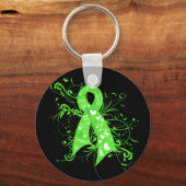 Non-Hodgkins Lymfoom Floral Swirls Ribbon Sleutelhanger (Voorkant)
