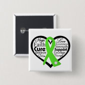 Non-Hodgkins Lymfoom Heart Ribbon Collage Vierkante Button 5,1 Cm (Voorkant /achterkant)