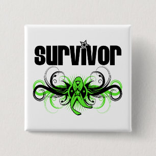 Non-Hodgkins Lymfoom Survivor Wing Emblem Vierkante Button 5,1 Cm