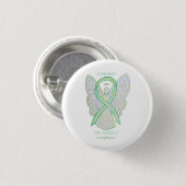 Non-Hodgkins Lymphoma Angel Lime Green Ribbon Pins Ronde Button 3,2 Cm (Voorkant /achterkant)