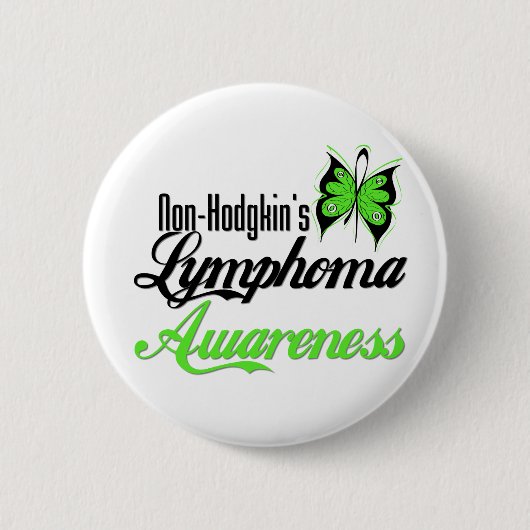 Non Hodgkins Lymphoma Awareness Butterfly Ronde Button 5,7 Cm (Voorkant)