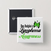 Non Hodgkins Lymphoma Awareness Butterfly Vierkante Button 5,1 Cm (Voorkant /achterkant)