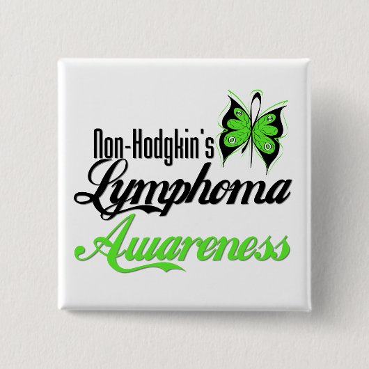 Non Hodgkins Lymphoma Awareness Butterfly Vierkante Button 5,1 Cm (Voorkant)