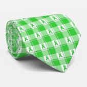 Non-Hodgkin's Lymphoma Awareness Plaid Green Stropdas (Opgerold)
