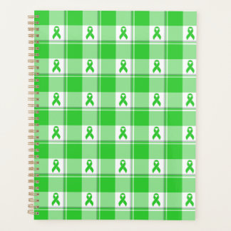 Non-Hodgkin's Lymphoma Awareness Plaid Lime Green Planner