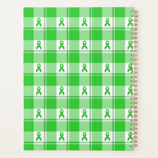 Non-Hodgkin's Lymphoma Awareness Plaid Lime Green Planner (Achterkant)