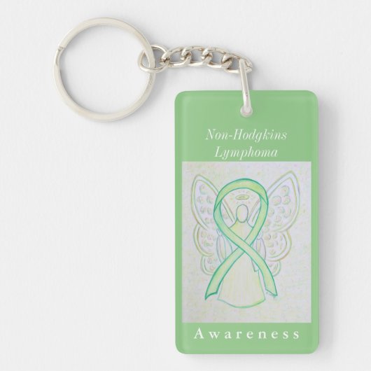 Non-Hodgkins Lymphoma Awareness Ribbon Sleutelhang Sleutelhanger (Voorkant)