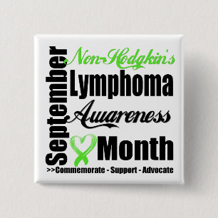 Non Hodgkins Lymphoma Bewustmaands Advocate Vierkante Button 5,1 Cm