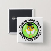 Non Hodgkins Lymphoma Chemo Afstudeerder Chick Vierkante Button 5,1 Cm (Voorkant /achterkant)