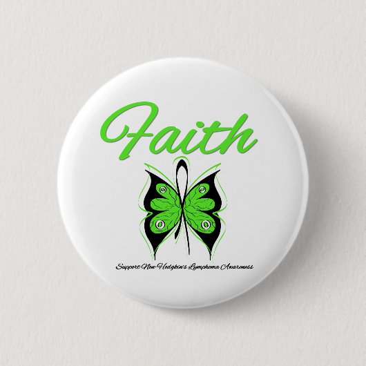 Non Hodgkins Lymphoma Faith Butterfly Ribbon Ronde Button 5,7 Cm (Voorkant)
