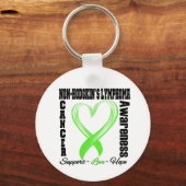 Non Hodgkins Lymphoma, geborsteld hartlint Sleutelhanger (Voorkant)