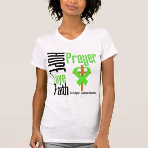 Non-Hodgkins Lymphoma Hope Love Faith Prayer Cross T-shirt