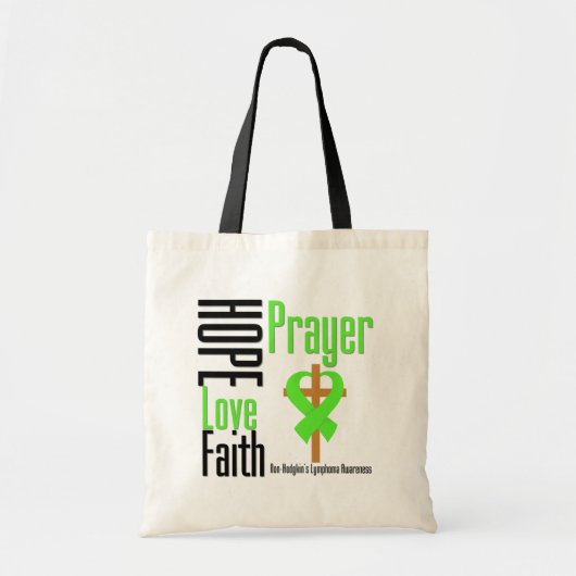 Non-Hodgkins Lymphoma Hope Love Faith Prayer Cross Tote Bag (Voorkant)