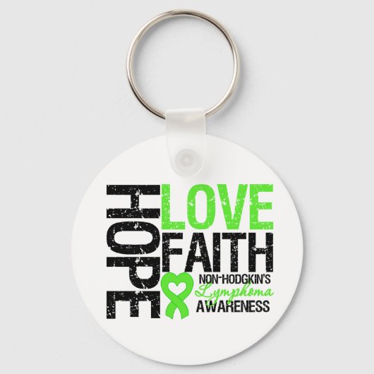 Non-Hodgkin's Lymphoma Hope Love Faith Sleutelhanger (Voorkant)