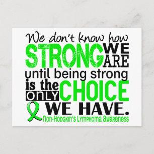 Non-Hodgkins Lymphoma How Strong We Are Briefkaart