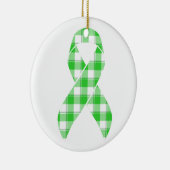 Non-Hodgkin's Lymphoma Plaid Green Ribbon Keramisch Ornament (Rechts)
