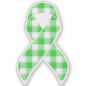 Non-Hodgkin's Lymphoma Plaid Green Ribbon Sticker (Voorkant)