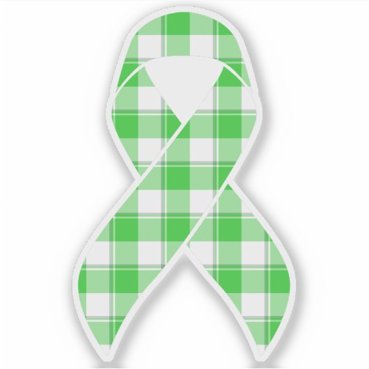 Non-Hodgkin's Lymphoma Plaid Green Ribbon Sticker (Voorkant)