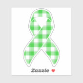 Non-Hodgkin's Lymphoma Plaid Green Ribbon Sticker (Vel)