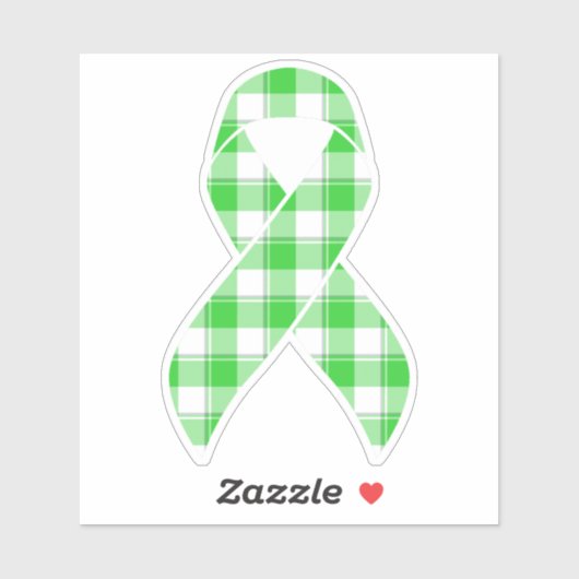 Non-Hodgkin's Lymphoma Plaid Green Ribbon Sticker (Vel)