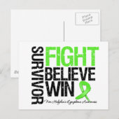 Non Hodgkins Lymphoma Survivor Fight Believe Win Briefkaart (Voorkant / Achterkant)