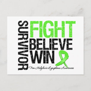 Non Hodgkins Lymphoma Survivor Fight Believe Win Briefkaart