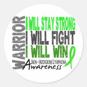 Non-Hodgkins Lymphoma Warrior Ronde Sticker