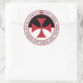 Non Nobis Domine Tempelier Kruiszegel Ronde Sticker (Tas)