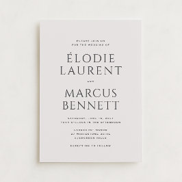 Non Photo Bold Namen Modern Beige bruiloft Kaart