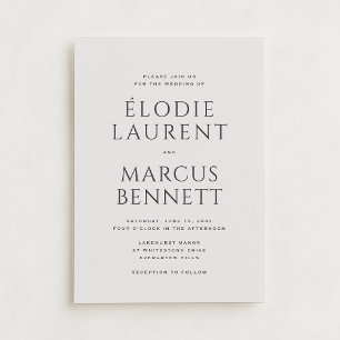 Non Photo Bold Namen Modern Beige bruiloft Kaart