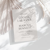 Non Photo Bold Namen Modern Beige bruiloft Kaart