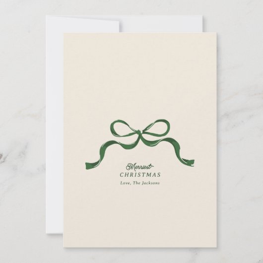 Non Photo Christmas Green Moderne Retro boog Feestdagenkaart (Voorkant)