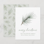 Non Photo Christmas Simple Watercolor Greenery Feestdagenkaart (Voorkant / Achterkant)